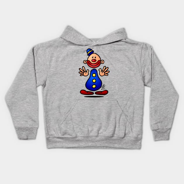 Circus clown Kids Hoodie by Cardvibes